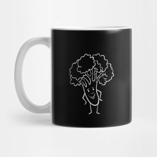 Broccoli white line art version Mug